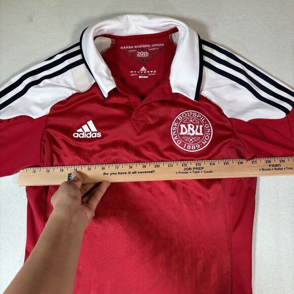 Denmark Player Issue Home 2012 2013 Adidas Techfit Shirt Jersey Medium Football - Picture 11 of 12